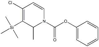 4-Chloro-1,2-dihydro-2-methyl-3-(trimethylsilyl)pyridine-1-carboxylic acid phenyl ester,,结构式