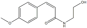 N-(2-ヒドロキシエチル)-4-メトキシ-cis-シンナムアミド 化学構造式