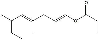 プロピオン酸4,6-ジメチル-1,4-オクタジエニル 化学構造式