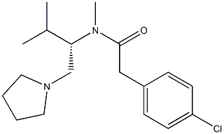 2-(4-Chlorophenyl)-N-methyl-N-[(S)-2-methyl-1-(1-pyrrolidinylmethyl)propyl]acetamide,,结构式