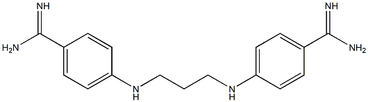4,4'-[1,3-プロパンジイルビス(イミノ)]ビス(ベンズアミジン) 化学構造式