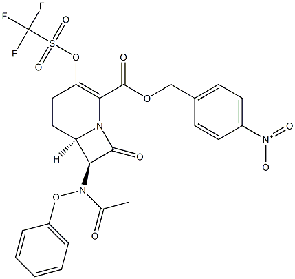 (6R,7S)-7-(Phenoxyacetylamino)-8-oxo-3-[(trifluoromethyl)sulfonyloxy]-1-azabicyclo[4.2.0]oct-2-ene-2-carboxylic acid (p-nitrobenzyl) ester Structure