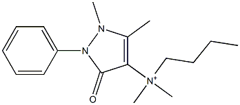 Butyldimethyl(2,3-dimethyl-5-oxo-1-phenyl-3-pyrazolin-4-yl)aminium,,结构式