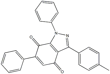 1,6-ジフェニル-3-(4-メチルフェニル)-1H-インダゾール-4,7-ジオン 化学構造式