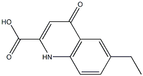 6-エチル-1,4-ジヒドロ-4-オキソキノリン-2-カルボン酸 化学構造式