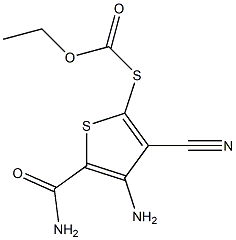 [[4-Amino-3-cyano-5-carbamoylthiophen-2-yl]thio]formic acid ethyl ester