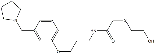 N-[3-[3-[(Pyrrolidin-1-yl)methyl]phenoxy]propyl]-2-[(2-hydroxyethyl)thio]acetamide 结构式