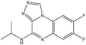 4-イソプロピルアミノ-7,8-ジフルオロ[1,2,4]トリアゾロ[4,3-a]キノキサリン 化学構造式
