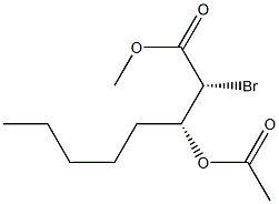 (2R,3R)-3-Acetoxy-2-bromooctanoic acid methyl ester Struktur