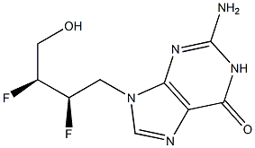 2-Amino-9-[(2R,3S)-2,3-difluoro-4-hydroxybutyl]-1,9-dihydro-6H-purin-6-one Structure