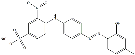 4-[4-(2-Hydroxy-4-methylphenylazo)anilino]-3-nitrobenzenesulfonic acid sodium salt Struktur