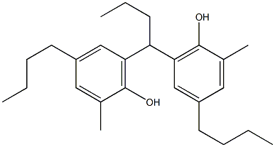 6,6'-Butylidenebis(2-methyl-4-butylphenol),,结构式