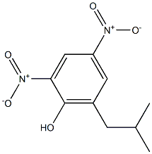 6-イソブチル-2,4-ジニトロフェノール 化学構造式
