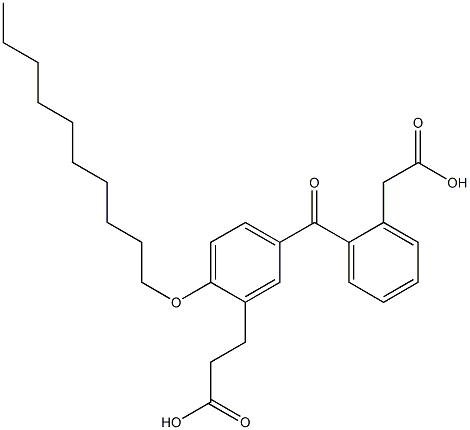 5-(2-Carboxymethylbenzoyl)-2-(decyloxy)benzenepropanoic acid,,结构式