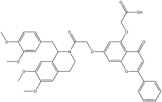  [[7-[2-[[1-[(3,4-Dimethoxyphenyl)methyl]-3,4-dihydro-6,7-dimethoxyisoquinolin]-2(1H)-yl]-2-oxoethoxy]-4-oxo-2-phenyl-4H-1-benzopyran-5-yl]oxy]acetic acid