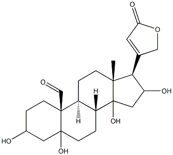 3,5,14,16-Tetrahydroxy-19-oxocard-20(22)-enolide Struktur