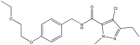 4-Chloro-5-ethyl-2-methyl-N-[4-(2-ethoxyethoxy)benzyl]-2H-pyrazole-3-carboxamide 结构式