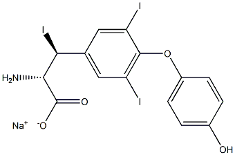 (2S,3S)-2-Amino-3-[4-(4-hydroxyphenoxy)-3,5-diiodophenyl]-3-iodopropanoic acid sodium salt Structure