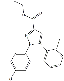 1-(4-Methoxyphenyl)-5-(2-methylphenyl)-1H-pyrazole-3-carboxylic acid ethyl ester,,结构式