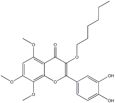 2-(3,4-Dihydroxyphenyl)-3-hexyloxy-5,7,8-trimethoxy-4H-1-benzopyran-4-one|