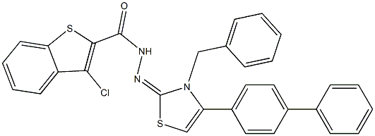 3-Chloro-N'-[(3-benzyl-4-(1,1'-biphenyl-4-yl)-2,3-dihydrothiazol)-2-ylidene]benzo[b]thiophene-2-carbohydrazide