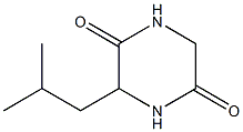 3-イソブチル-2,5-ピペラジンジオン 化学構造式