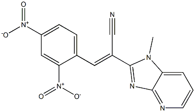 3-(2,4-Dinitrophenyl)-2-[1-methyl-1H-imidazo[4,5-b]pyridin-2-yl]propenenitrile,,结构式