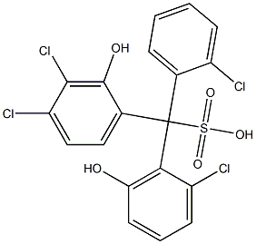 (2-Chlorophenyl)(2-chloro-6-hydroxyphenyl)(3,4-dichloro-2-hydroxyphenyl)methanesulfonic acid,,结构式