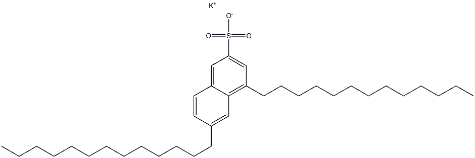 4,6-Ditridecyl-2-naphthalenesulfonic acid potassium salt Structure