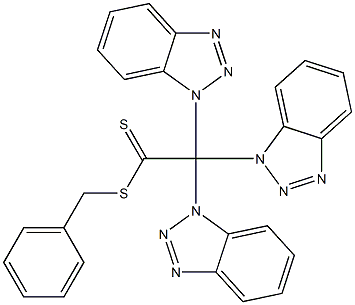 Tris(1H-benzotriazol-1-yl)dithioacetic acid benzyl ester,,结构式