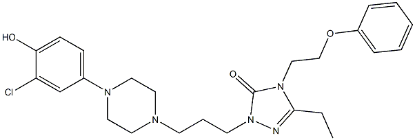 4-(2-Phenoxyethyl)-5-ethyl-2-[3-[4-(3-chloro-4-hydroxyphenyl)-1-piperazinyl]propyl]-2,4-dihydro-3H-1,2,4-triazol-3-one 结构式