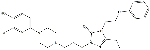 4-(2-Phenoxyethyl)-5-ethyl-2-[3-[4-(3-chloro-4-hydroxyphenyl)-1-piperazinyl]propyl]-2,4-dihydro-3H-1,2,4-triazol-3-one,,结构式