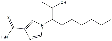 1-[1-(1-ヒドロキシエチル)ヘプチル]-1H-イミダゾール-4-カルボチオアミド 化学構造式