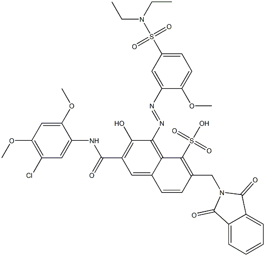 3-[(5-Chloro-2,4-dimethoxyphenyl)aminocarbonyl]-1-[5-[(diethylamino)sulfonyl]-2-methoxyphenylazo]-2-hydroxy-7-(phthalimidylmethyl)naphthalene-8-sulfonic acid|