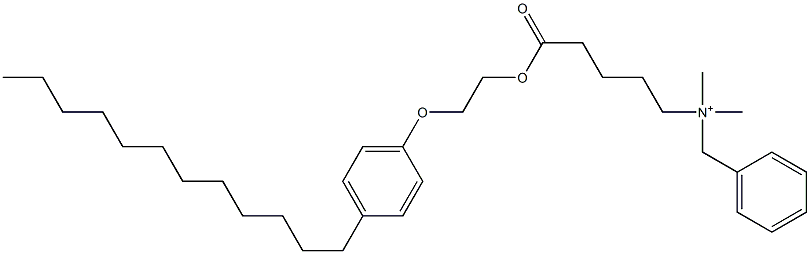 N,N-Dimethyl-N-benzyl-N-[4-[[2-(4-dodecylphenyloxy)ethyl]oxycarbonyl]butyl]aminium Structure