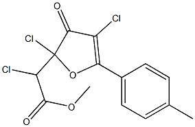 2-Chloro-2-[chloro(methoxycarbonyl)methyl]-4-chloro-5-(4-methylphenyl)furan-3(2H)-one,,结构式