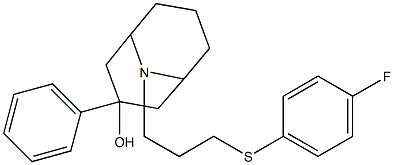 9-[3-(4-フルオロフェニルチオ)プロピル]-3-フェニル-9-アザビシクロ[3.3.1]ノナン-3-オール 化学構造式
