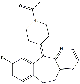 5,6-Dihydro-11-(1-acetyl-4-piperidinylidene)-9-fluoro-11H-benzo[5,6]cyclohepta[1,2-b]pyridine Struktur