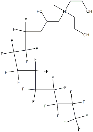 4,4,5,5,6,6,7,7,8,8,9,9,10,10,11,11,12,12,13,13,13-Henicosafluoro-2-hydroxy-N,N-bis(2-hydroxyethyl)-N-methyl-1-tridecanaminium,,结构式
