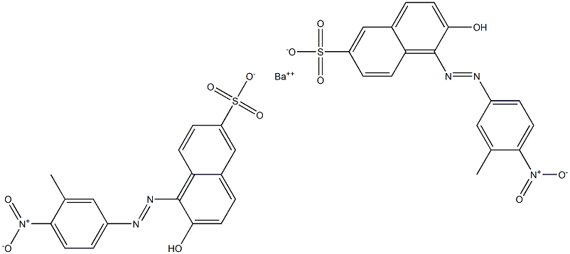 Bis[1-[(3-methyl-4-nitrophenyl)azo]-2-hydroxy-6-naphthalenesulfonic acid]barium salt Structure