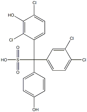 (3,4-Dichlorophenyl)(2,4-dichloro-3-hydroxyphenyl)(4-hydroxyphenyl)methanesulfonic acid 结构式