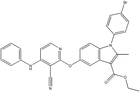  1-(4-Bromophenyl)-2-methyl-5-[3-cyano-4-(phenylamino)pyridin-2-yloxy]-1H-indole-3-carboxylic acid ethyl ester