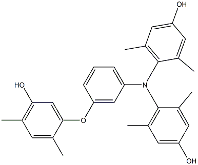 N,N-Bis(4-hydroxy-2,6-dimethylphenyl)-3-(5-hydroxy-2,4-dimethylphenoxy)benzenamine,,结构式