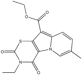  3,4-Dihydro-2,4-dioxo-3-ethyl-7-methyl-2H-1,3-thiazino[6,5-b]indolizine-10-carboxylic acid ethyl ester