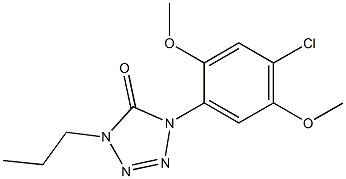 1-(2,5-Dimethoxy-4-chlorophenyl)-4-propyl-1H-tetrazol-5(4H)-one Struktur