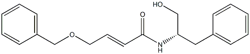 (E)-N-[(S)-1-ベンジル-2-ヒドロキシエチル]-4-ベンジルオキシ-2-ブテンアミド 化学構造式