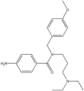 4-アミノ-N-[3-(ジエチルアミノ)プロピル]-N-(4-メトキシベンジル)ベンズアミド 化学構造式