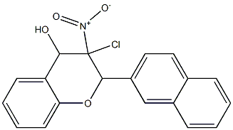 3-Chloro-3,4-dihydro-4-hydroxy-3-nitro-2-(2-naphtyl)-2H-1-benzopyran