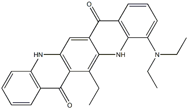 4-(Diethylamino)-6-ethyl-5,12-dihydroquino[2,3-b]acridine-7,14-dione Struktur