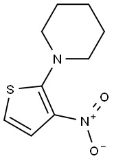 2-ピペリジノ-3-ニトロチオフェン 化学構造式
